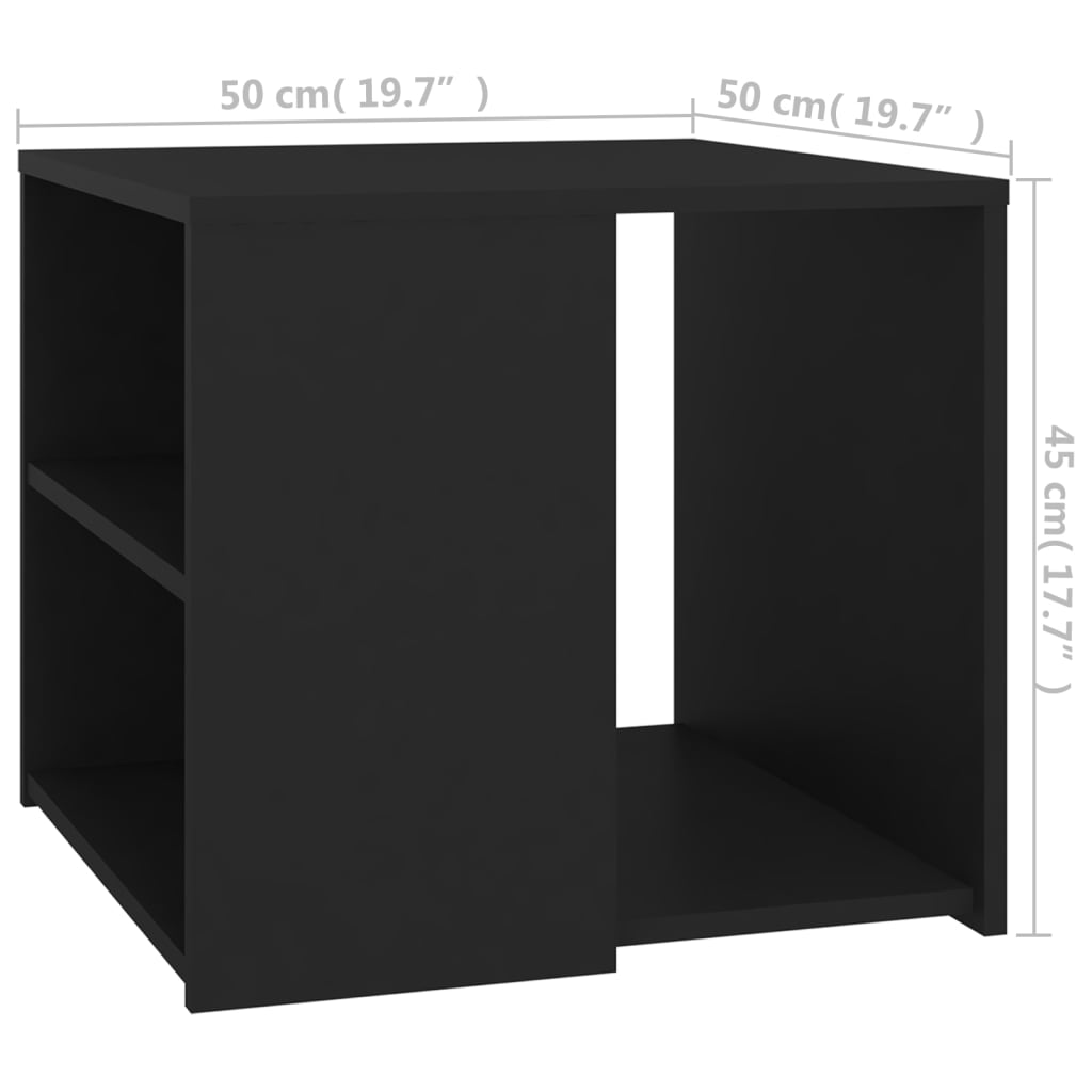 Sidebord svart 50x50x45 cm sponplate