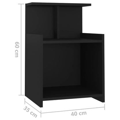 Nattbord Sengbord svart 40x35x60 cm konstruert tre