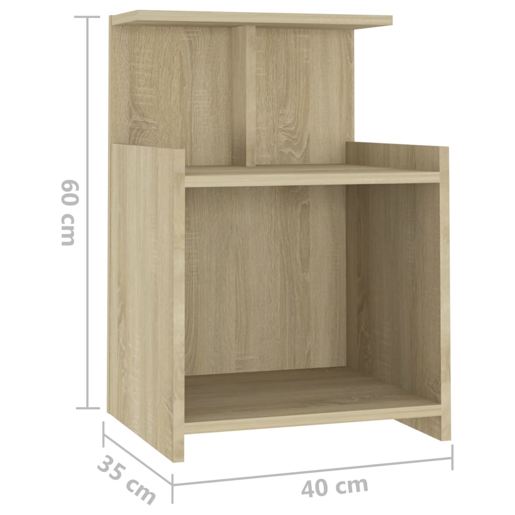 Nattbord Sengbord sonoma eik 40x35x60 cm konstruert tre