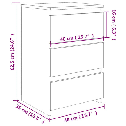 Nattbord Sengbord betonggrå 40x35x62,5 cm konstruert tre