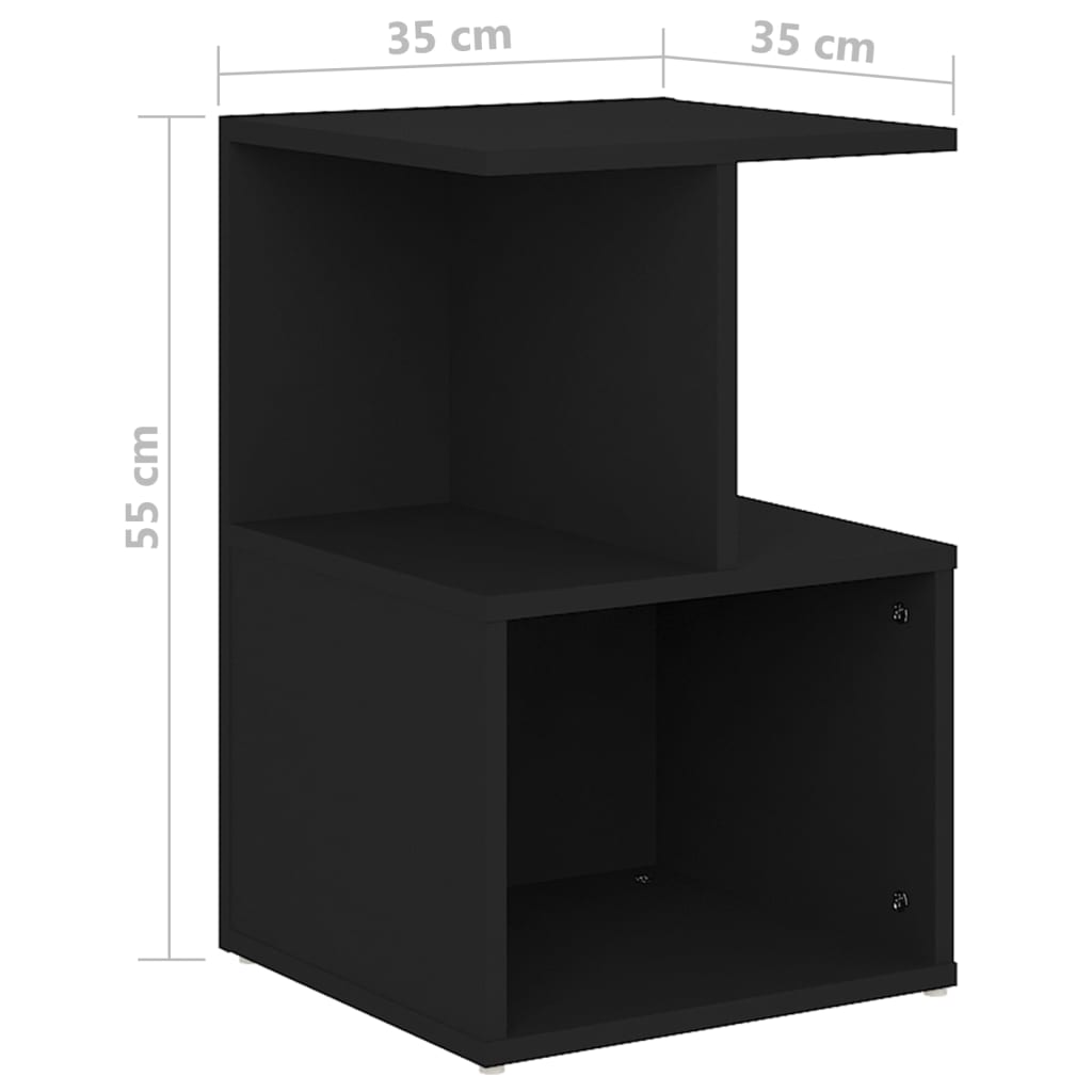 Nattbord Sengbord svart 35x35x55 cm konstruert tre