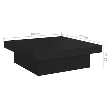 Salongbord Sofabord Svart 90x90x28 cm
