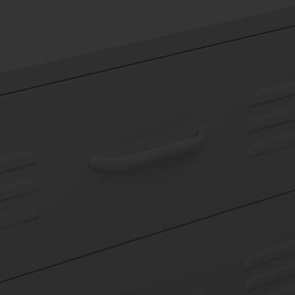 Kommode Svart 80x35x101,5 cm stål