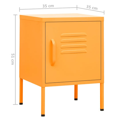 Nattbord Sengbord sennepsgul 35x35x51 cm stål