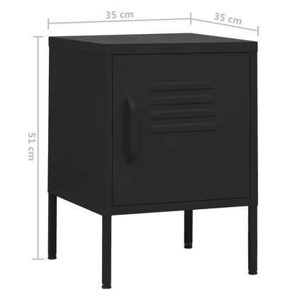 Nattbord Sengbord svart 35x35x51 cm stål