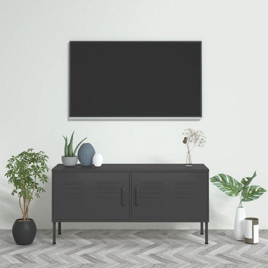 TV-benk antrasitt 105x35x50 cm stål