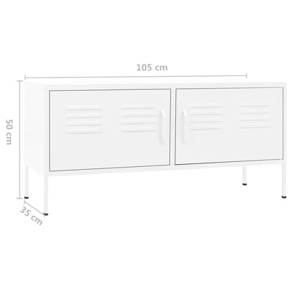 TV-benk hvit 105x35x50 cm stål