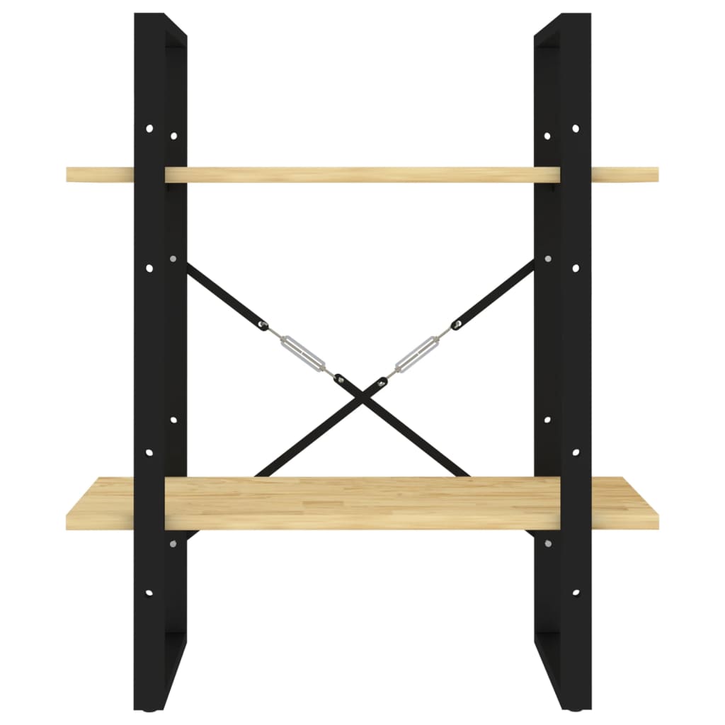 Bokhylle 2 nivåer 60x30x70 cm heltre furu