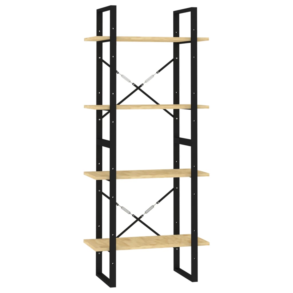 Bokhylle 4 nivåer 60x30x140 cm heltre furu