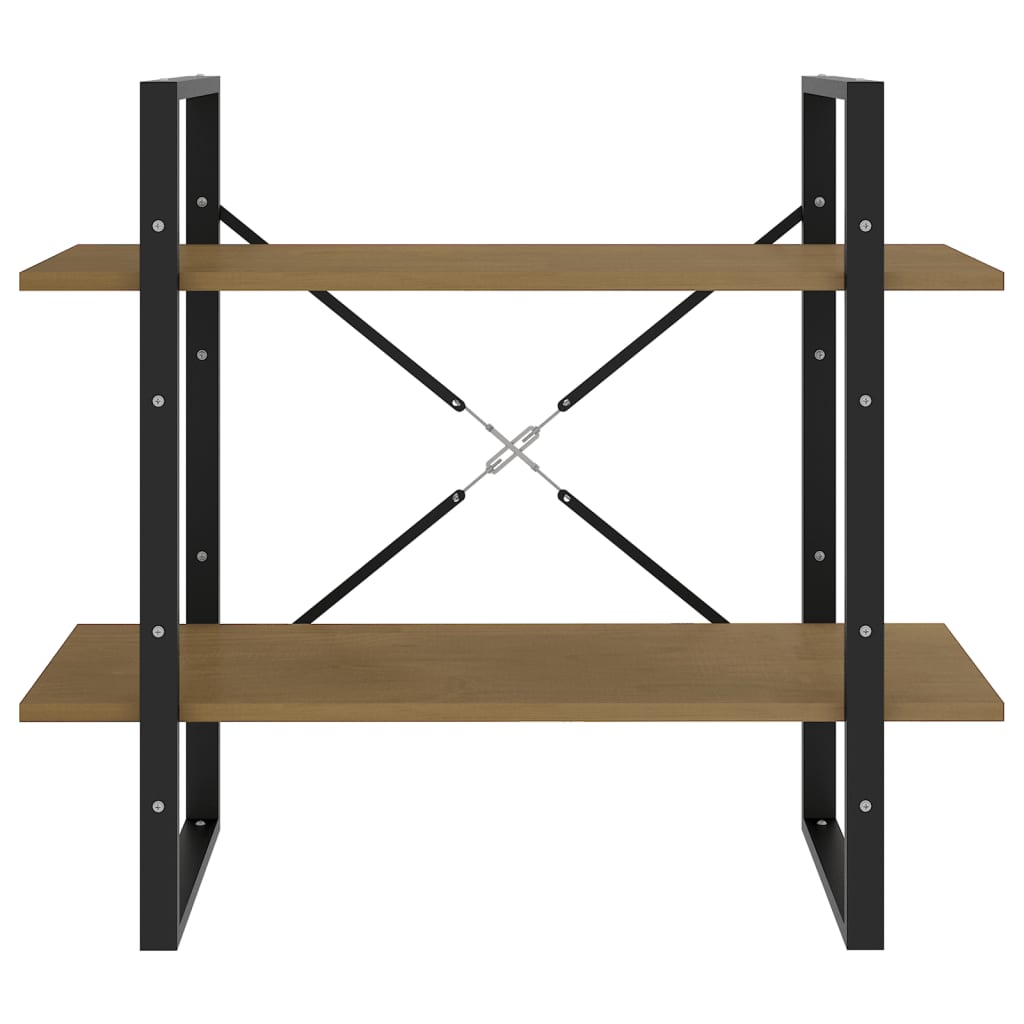 Bokhylle 2 nivåer 80x30x70 cm heltre furu