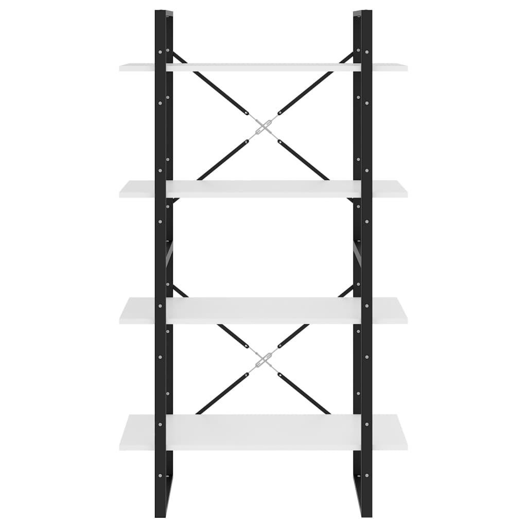 Bokhylle 4 nivåer hvit 80x30x140 cm konstruert tre