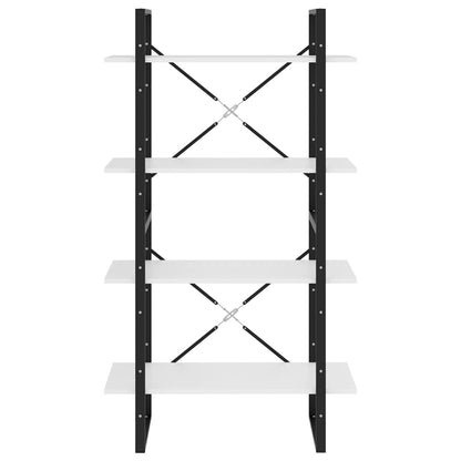 Bokhylle 4 nivåer hvit 80x30x140 cm konstruert tre