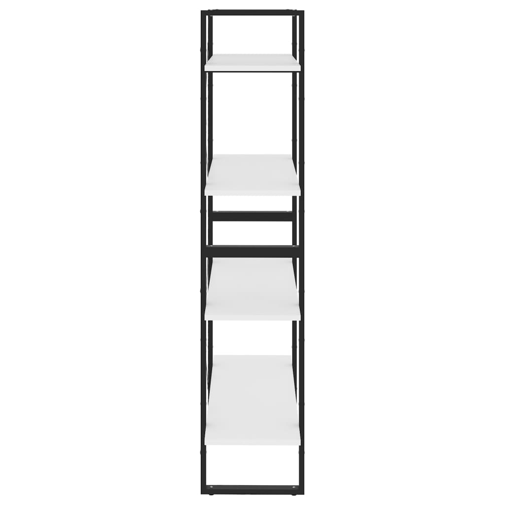 Bokhylle 4 nivåer hvit 80x30x140 cm konstruert tre