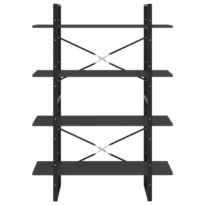 Bokhylle 4 nivåer grå 100x30x140 cm konstruert tre