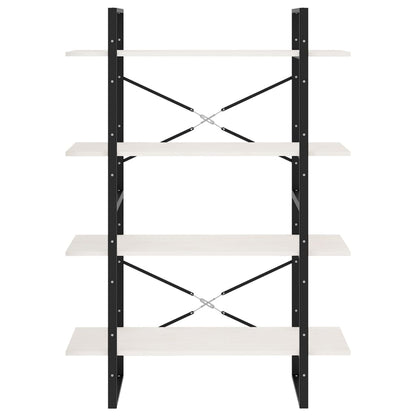 Bokhylle 4 nivåer hvit 100x30x140 cm heltre furu