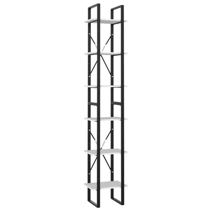 Bokhylle Hvit 6 nivåer 40x30x210 cm