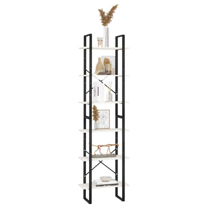 Bokhylle Svart Hvit 60x30x210 cm heltre furu