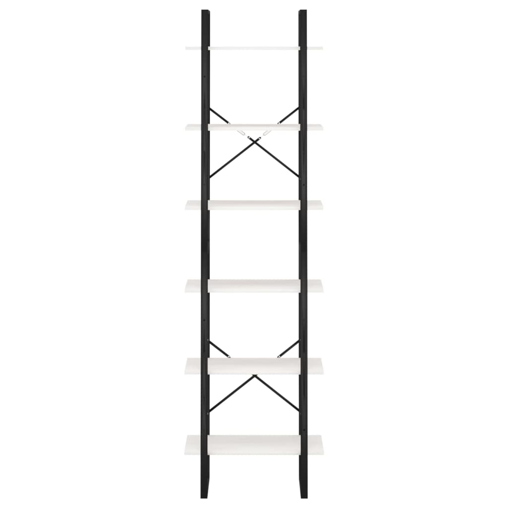 Bokhylle Svart Hvit 60x30x210 cm heltre furu