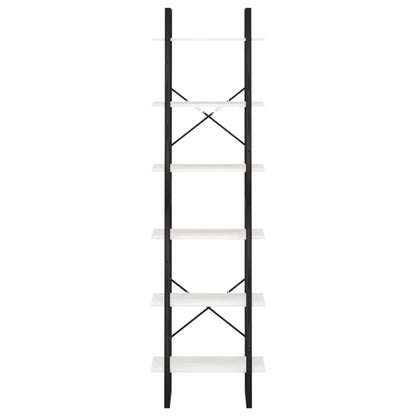 Bokhylle Svart Hvit 60x30x210 cm heltre furu