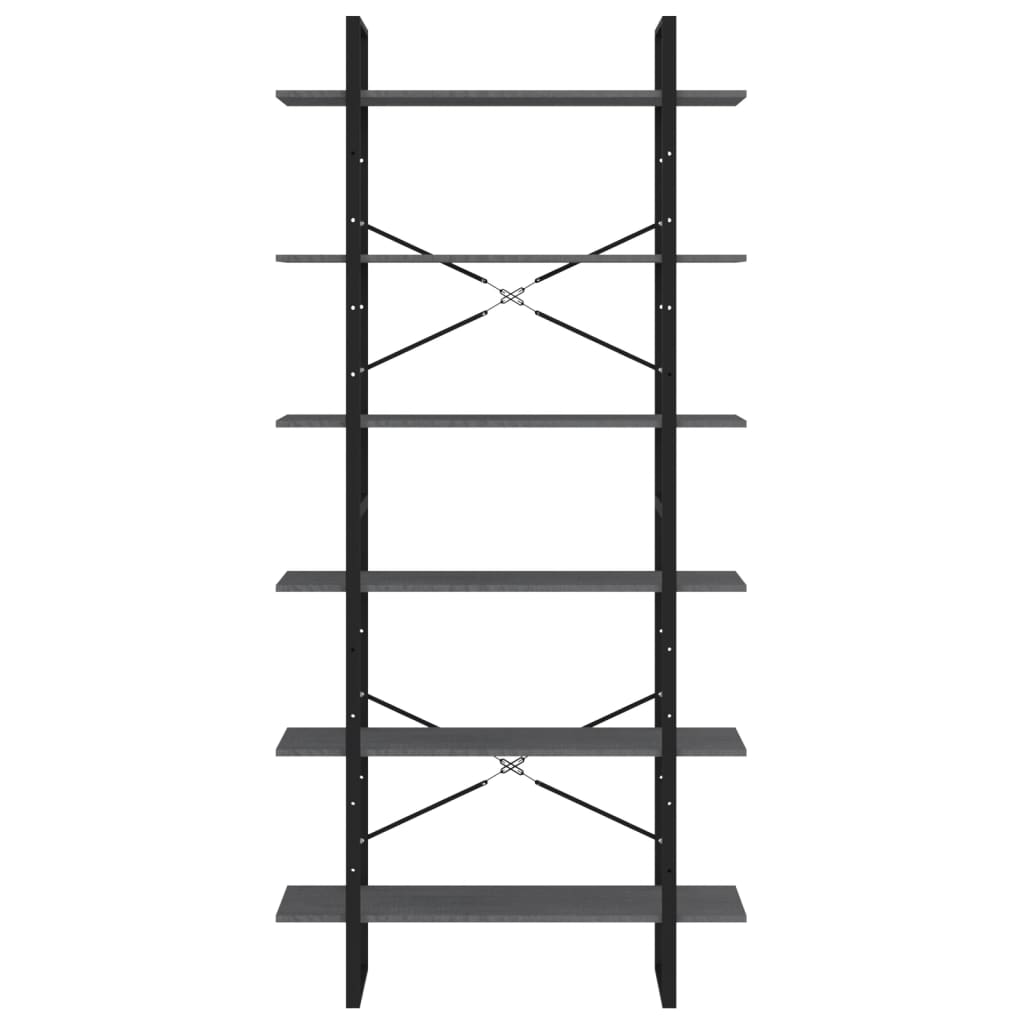 Bokhylle Grå 100x30x210 cm heltre furu