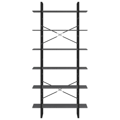 Bokhylle Grå 100x30x210 cm heltre furu
