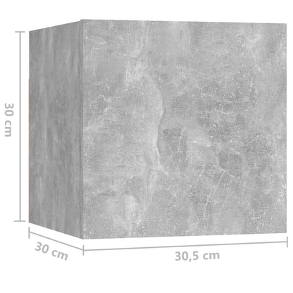 Nattbord Sengbord betonggrå 30,5x30x30 cm konstruert tre