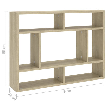 Vegghylle sonoma eik 75x16x55 cm konstruert tre