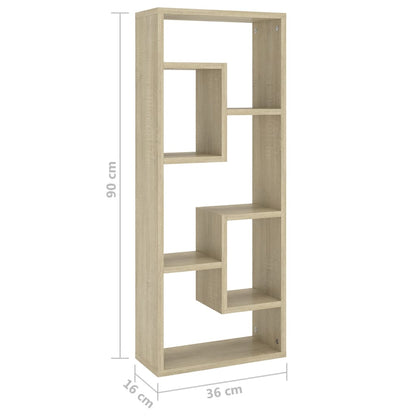 Vegghylle sonoma eik 36x16x90 cm konstruert tre