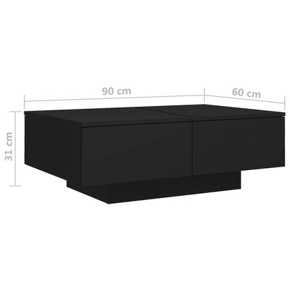 Salongbord Sofabord Svart 90x60x31 cm