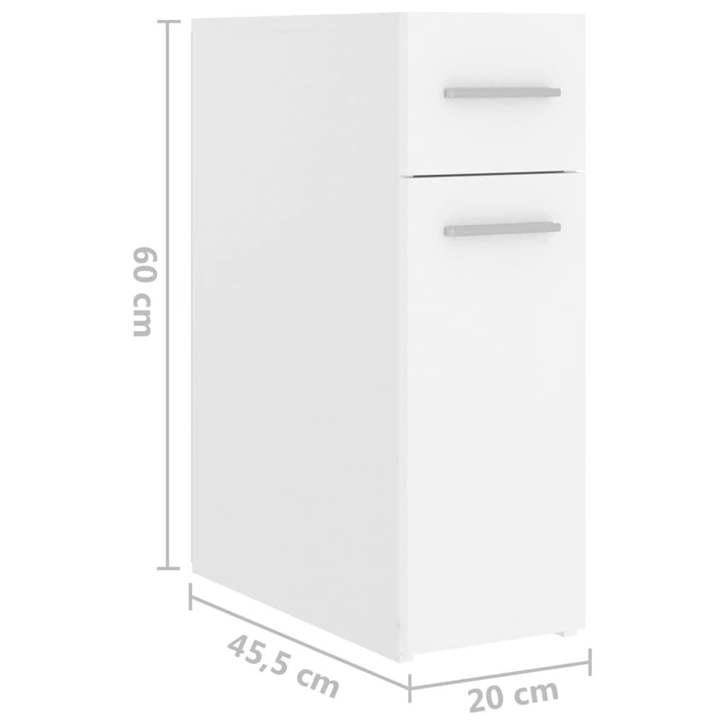 Skap Apotekskap hvit 20x45,5x60 cm konstruert tre