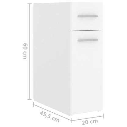 Skap Apotekskap hvit 20x45,5x60 cm konstruert tre