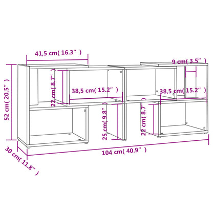 TV-benk svart 104x30x52 cm konstruert tre