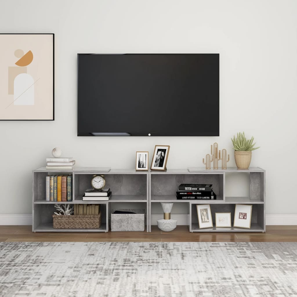 TV-benk betonggrå 149x30x52 cm konstruert tre