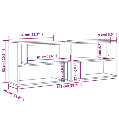 TV-benk hvit høyglans 149x30x52 cm konstruert tre