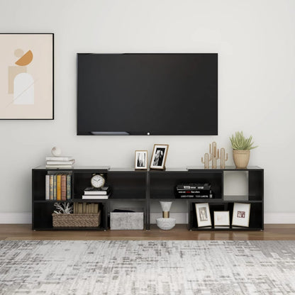 TV-benk høyglans svart 149x30x52 cm konstruert tre