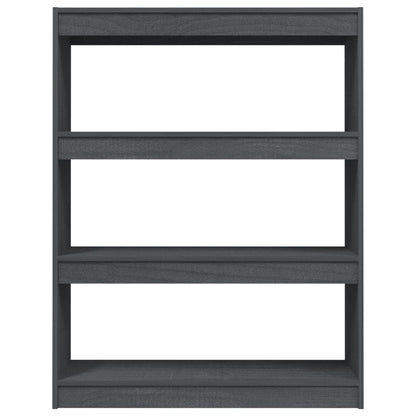 Bokhylle Grå Romdeler 100x30x103 cm heltre furu