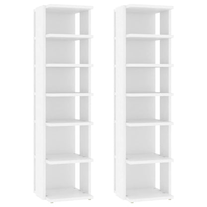 Skoskap Skohylle Skobenk Hvit 2 stk 27,5x27x102 cm