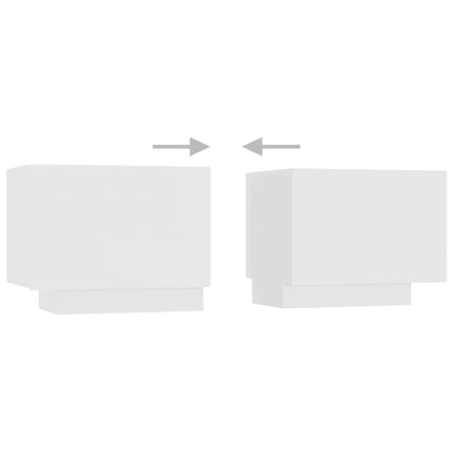 TV-Møbel Hvit TV-benk med LED-lys 180x35x40 cm