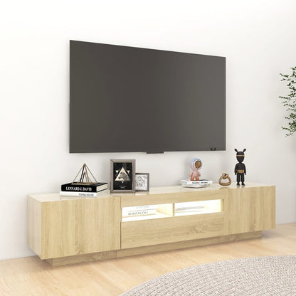 TV-Møbel Sonoma Eik TV-benk med LED-lys 180x35x40 cm