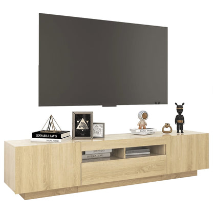 TV-Møbel Sonoma Eik TV-benk med LED-lys 180x35x40 cm