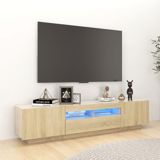 TV-Møbel Sonoma Eik TV-benk med LED-lys 180x35x40 cm
