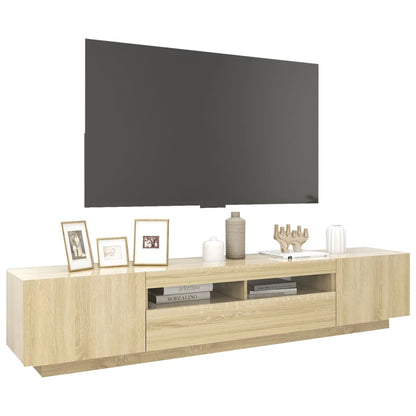 TV-Møbel Sonoma Eik TV-benk med LED-lys 200x35x40 cm