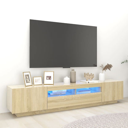 TV-Møbel Sonoma Eik TV-benk med LED-lys 200x35x40 cm