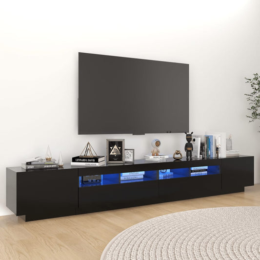TV-Møbel Svart TV-benk med LED-lys 260x35x40 cm