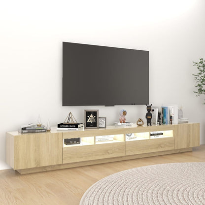 TV-Møbel Sonoma Eik TV-benk med LED-lys 260x35x40 cm