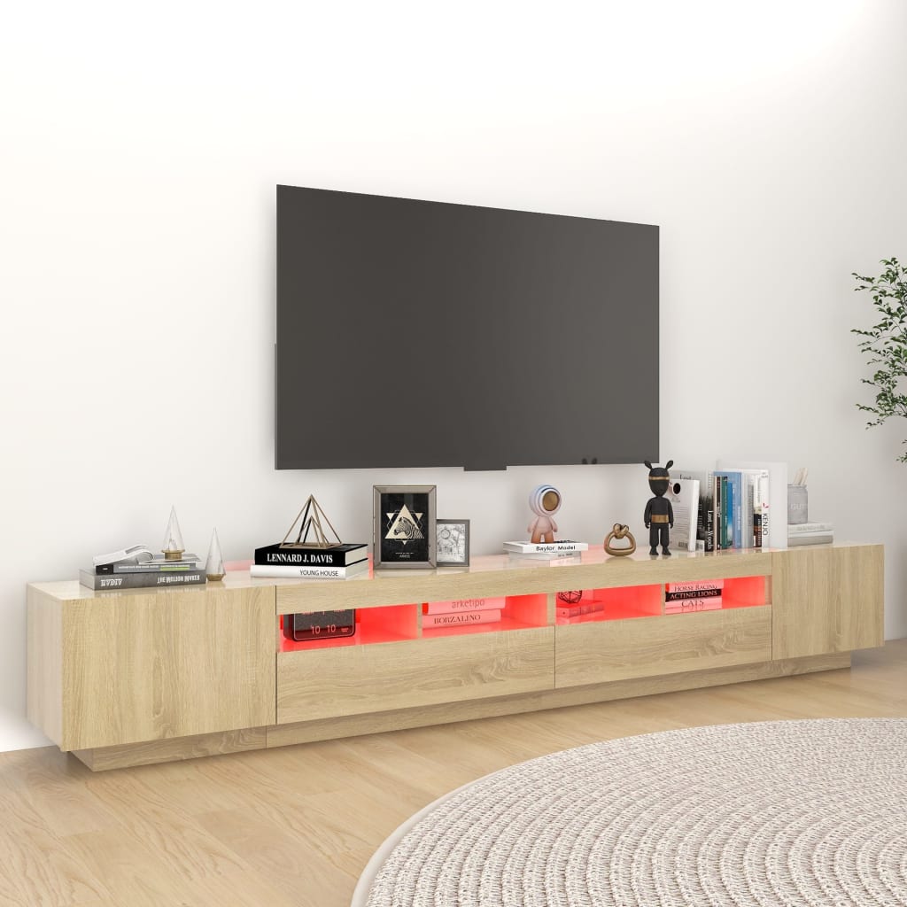 TV-Møbel Sonoma Eik TV-benk med LED-lys 260x35x40 cm