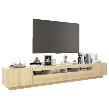 TV-Møbel Sonoma Eik TV-benk med LED-lys 260x35x40 cm
