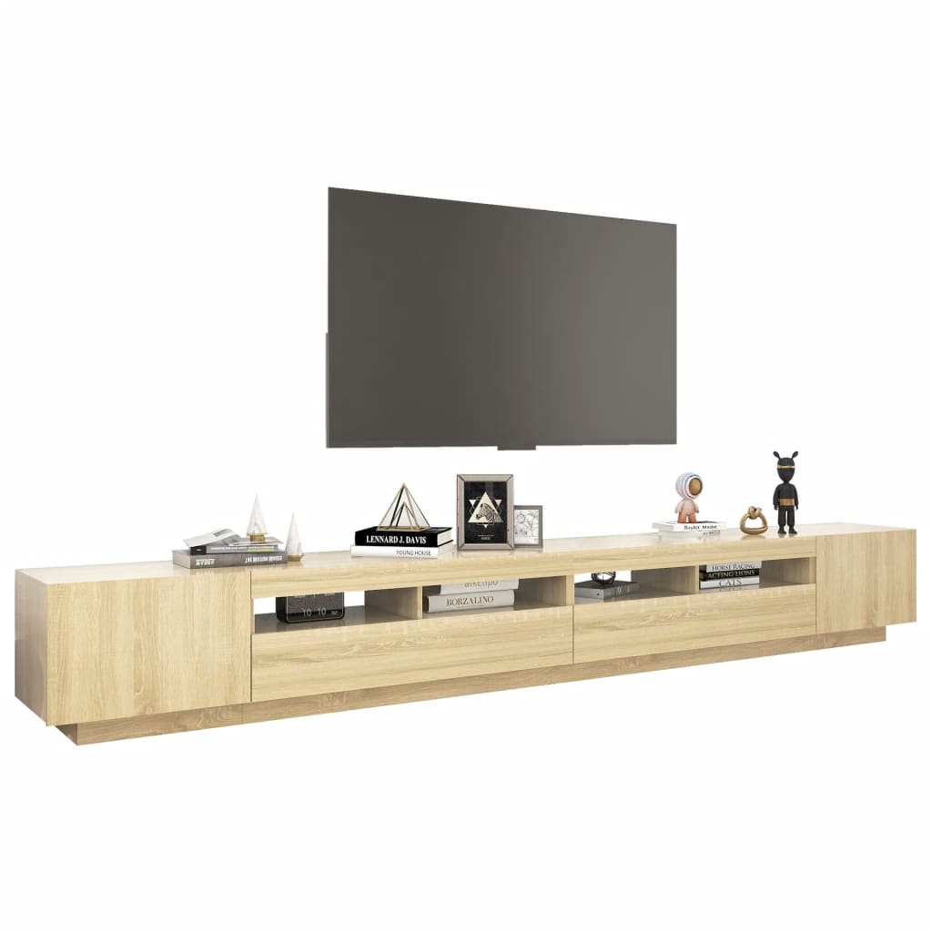 TV-Møbel Sonoma Eik TV-benk med LED-lys 300x35x40 cm