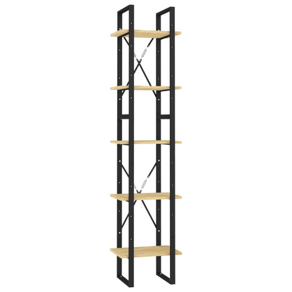 Bokhylle 5 etasjer brun 40x30x175 cm furu