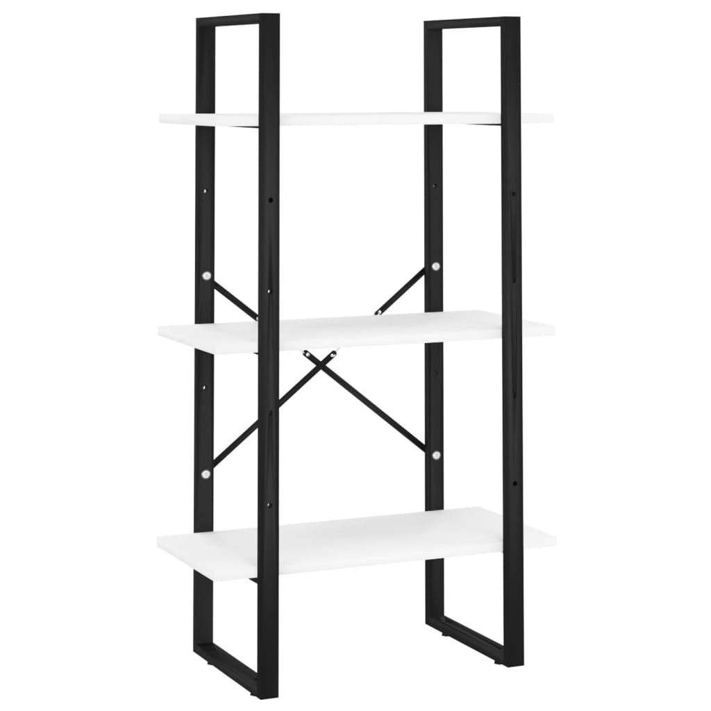 Bokhylle Svart Hvit 5 nivåer 60x30x175 cm